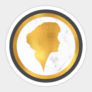 Classic cameo in gold and marble II Sticker